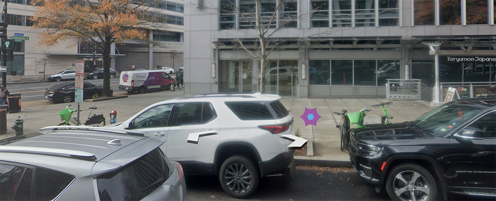 A ground view of 19th Street and Pennsylvania Avenue